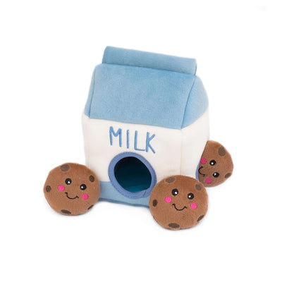 Milk and Cookies Hide and Seek Dog Toy | ZippyPaws Zippy Burrow Dog Toy