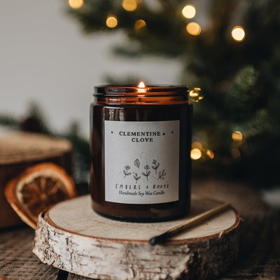 Embers and Roots Clementine and Clove Candle 180ml