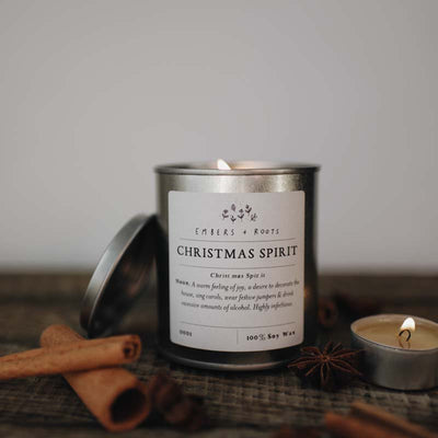 Embers and Roots Christmas Spirit Tin Candle 250ml