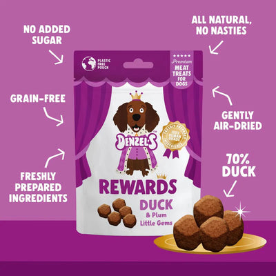 Denzel's Rewards Duck & Plum Little Gems - High Value Dog Treats