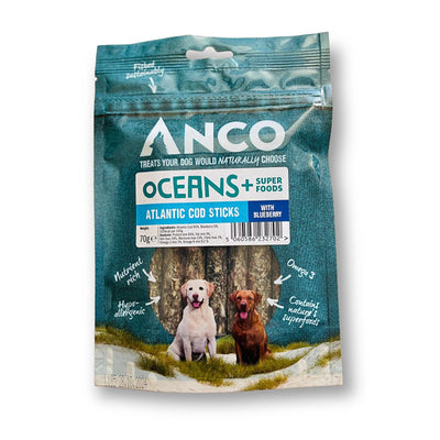 Anco Oceans + Atlantic Cod Stick with Blueberry 70g