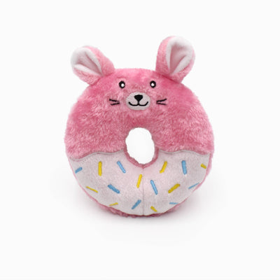 Squeaky Ring Dog Toy| Easter Dog Toy | Donutz Buddies Bunny - ZippyPaws